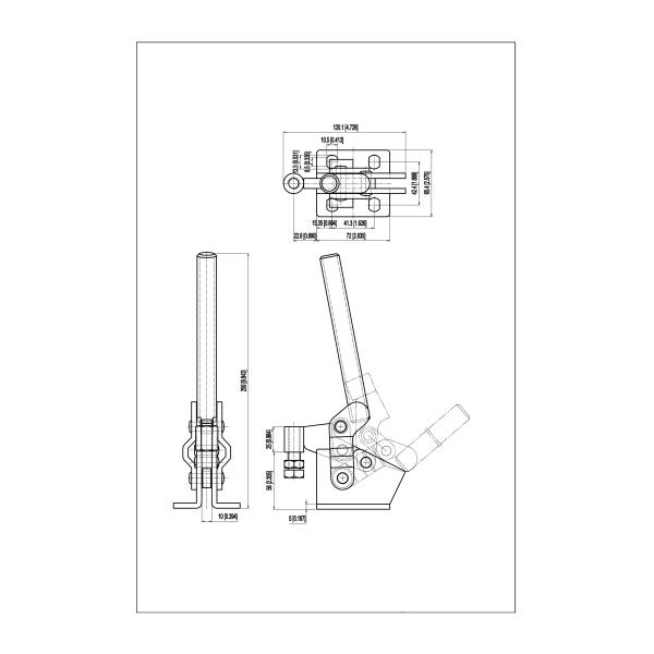 GH-10648 900LBS 450kg Galvanized Vertical Hold Down Clamp