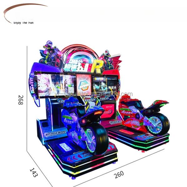 Coin Pusher HD 2 Player Racing Arcade Machine Motorbike Arcade Machiner 400W