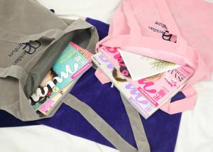 China Velvet Tote Bags With Embroidery Printing Logo Recyclable Tote Bag on sale