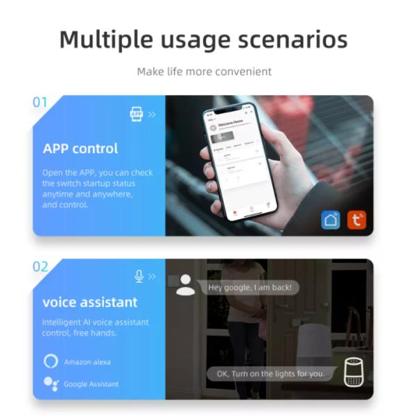 Curved Panel Tuya Smart Switch Wireless Light Switch With Google Assistant Built In