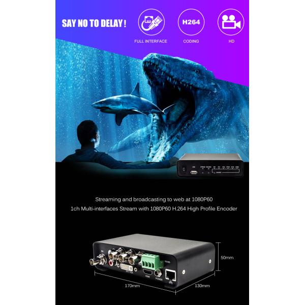 Independent Audio 1080P60 H.264 Video Encoder For Ethernet Streaming