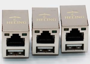Brass Shielded Stacked USB HDMI RJ45 , Laptop RJ45 With USB Connector