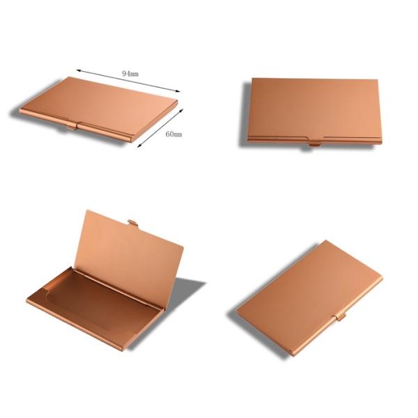 Modern Simplify 94*60mm Aluminium Card Wallets Anodizing Gold Color