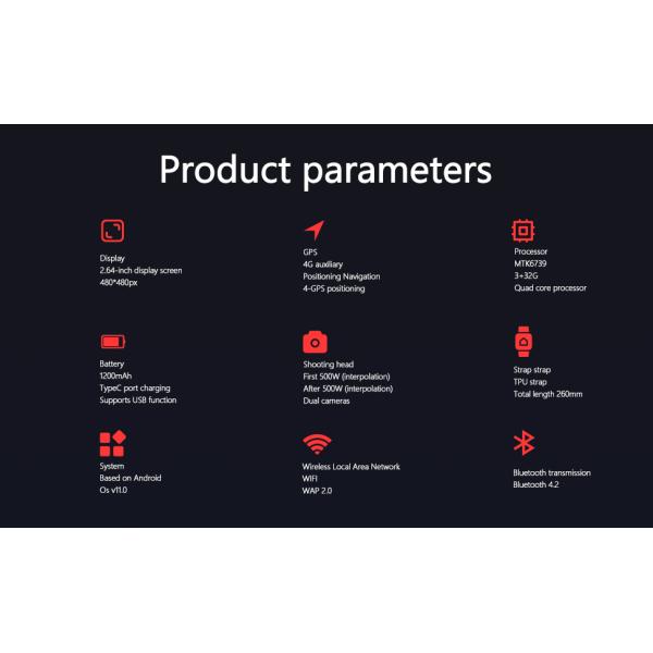 Shunxiang S998 4G Smart Watch 2.64-inch HD Screen 1200mAh Battery