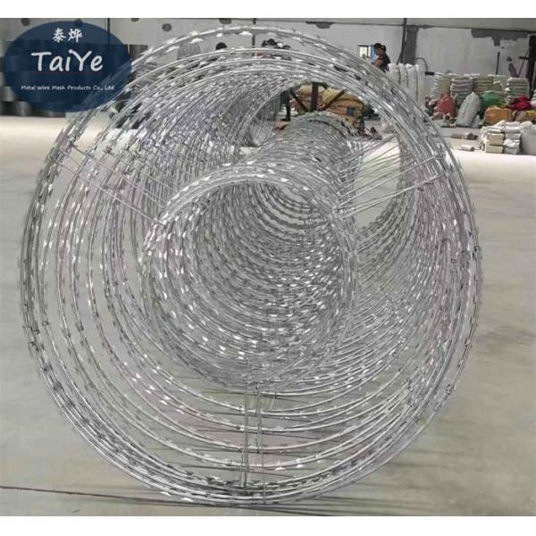 Double Cross Concertina Razor Barbed Wire Coils 1600 MPa High Tensile