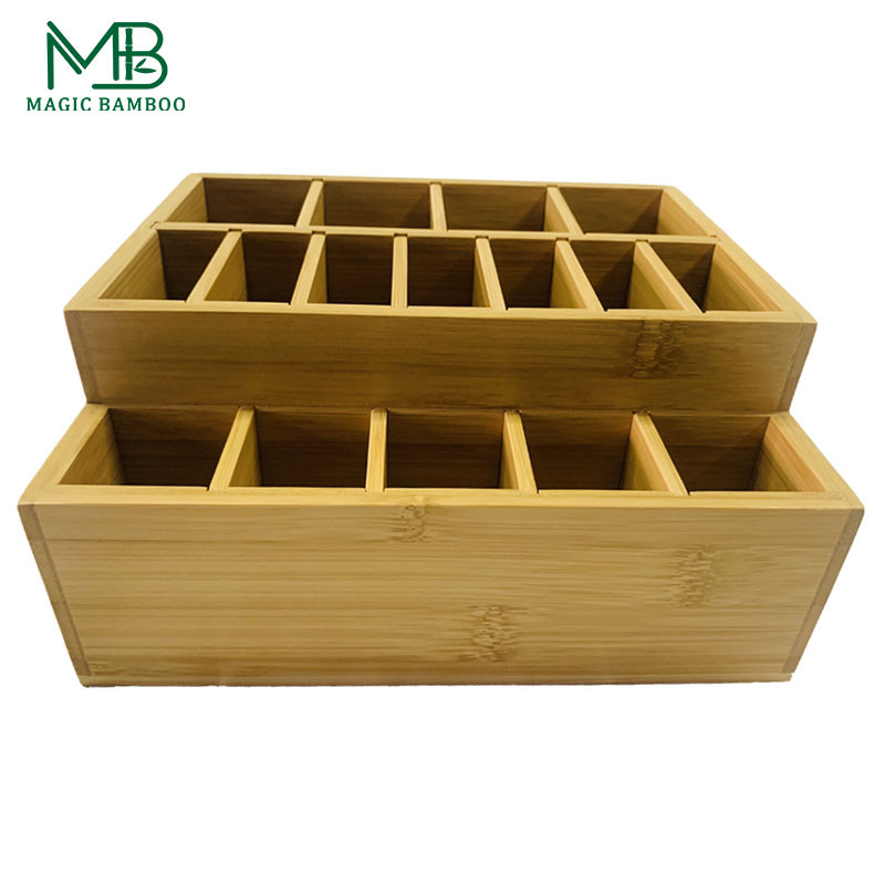 China Bamboo Adjustable Multifunction Makeup Tool Storage Box wholesale