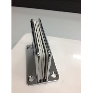bevel circinate 90 degree double side glass clamp stainless steel glass door
