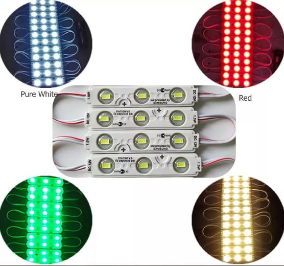 Quality DC 12V 1.5W LED Module Strings Waterproof 3 LEDS IP65 SMD 5730 LED Module For Signage Light Box for sale