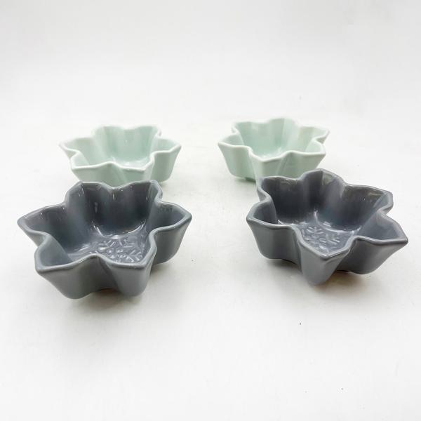Wholesale Custom Restaurant Cutlery Snowflake Shaped Ceramic Material Dish Plate