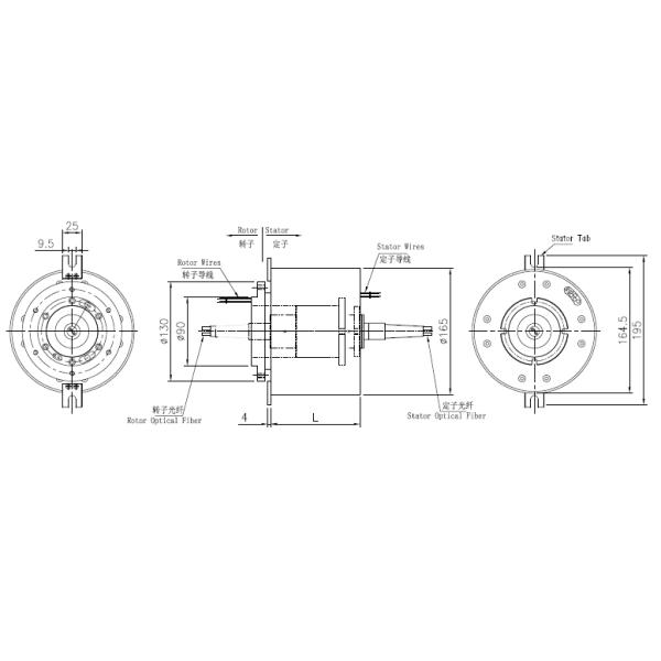 Stainless Steel 150RPM 10N 1310nm Rotary Joint Slip Ring