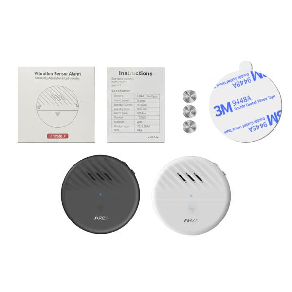 White 130dB Wireless Anti Theft Alarm System Round Ultra Thin