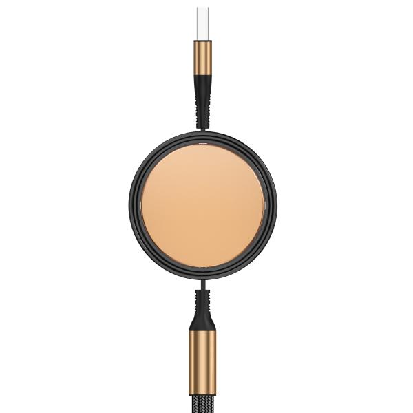 Customizable 3 In 1 Data Cable For Mobile Phone Charging 1.38M 5V 4A TPE with ABS with aluminum alloy USB Cable black