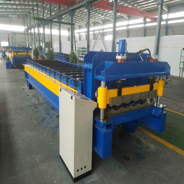 Blue Color Glazed Tile Roll Forming Machine Siemens PLC Control Full Automatic