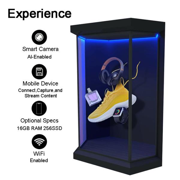 75 inch holobox with High Contrast LCD Transparent Display for Jewelry Luxury Exhibition Events