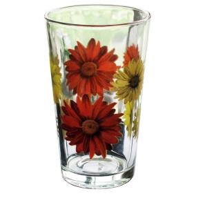 China Silk Printed Blooming Daisy 16 Oz Highball Glasses wholesale