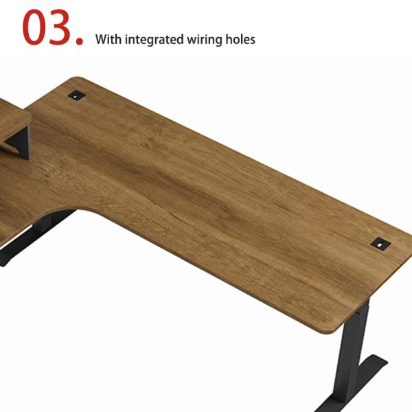 L-shaped Electric Lifting Table With Movable Sub Cabinet Storage Space, Main Desk With Cable Collection System, Office Desk