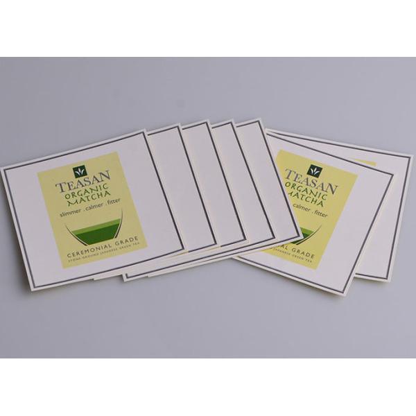 Personalized printed silver embossing self adhesive artpaper labels for green tea packaging