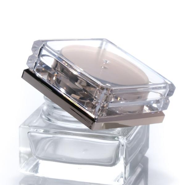 Quality Custom Empty Frosted Glass Bottle With Rose Gold Lid 5ml-50ml Luxury Face Cosmetic Lotion Containers for sale