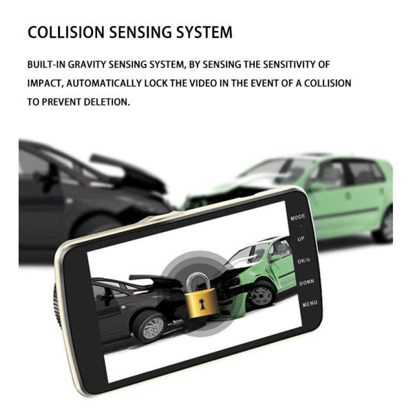 Wide Angle Car DVR Dash Cam 1080P 4 Inch 170 Degree IPS Touch Screen