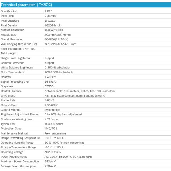 HD 4K 216" Conference Room LED Screen With 16:9 Display Ratio