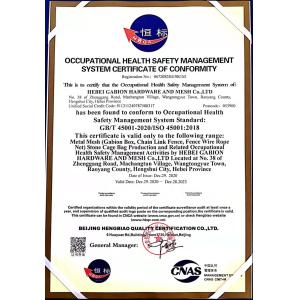 Hebei Gabion Hardware and Mesh Co.,ltd Certifications