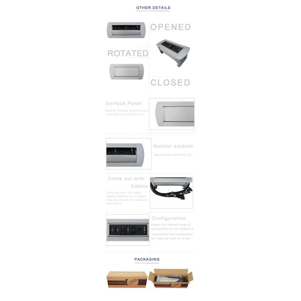 Boente one piece customized available with RCA interface automatic flip up outlet