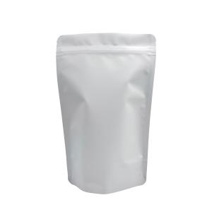 China Foil Coated Matte White Stand Up Pouch Packaging for Food with Zipper and Tear Notch wholesale