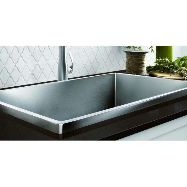 21" Executive Zero Radius SS Curved Basin Trough Sink For Bathroom