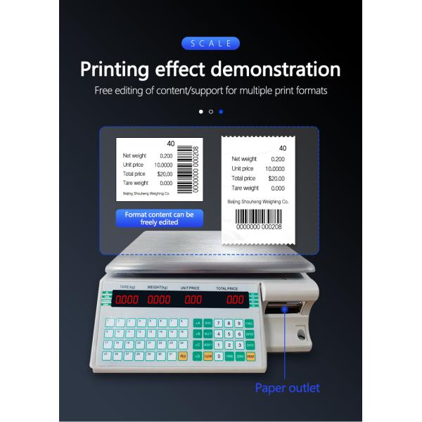 Advanced SHV-TMA Bar Code Table Scale 30kg with ABS Plastic/Stainless Steel Plate