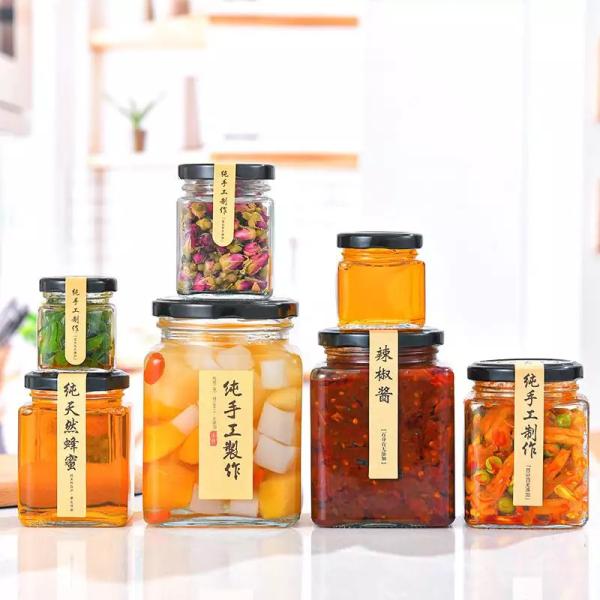 Quality Customized Small Square Glass Jars for Jam and Sauce Storage 200ml 250ml 500ml 750ml for sale
