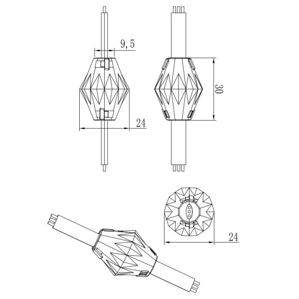 IP68 Point Lights for KTV Hotel Bar 3D Screen Christmas Decoration diamond lamp