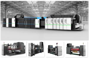 Full Computerized Control Automatic Carton Folding Gluing Machine Case Maker 200 Sheet/Min