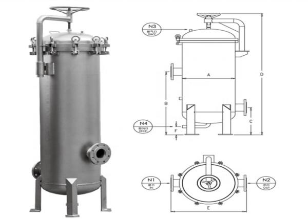 Quality Universal Design Water Filter Bag Housing For Coconut Oil Processing Machine for sale