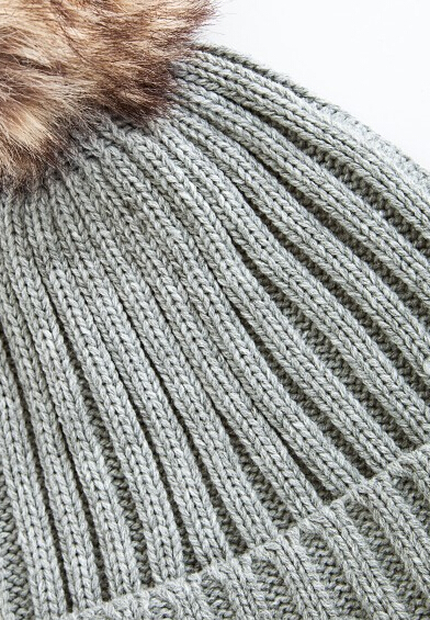 POM POM HAT GREY BEANIE Hat Winter Beanie Hat