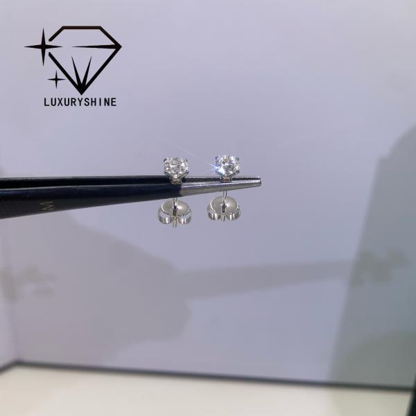 LuxuryShine Round Lab Grown Diamond Stud Earrings VVS2/VS1 Clarity 18K solid Gold custom Jewelry with IGI Certificate fashion earrings Valentine's Day