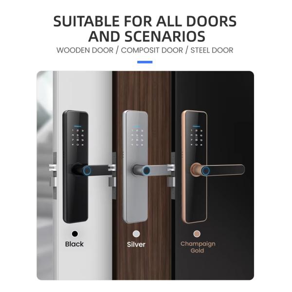 Tuya Wifi Electronic Door Lock 35mm - 55mm Smart Card Door Lock Password Key Unlock