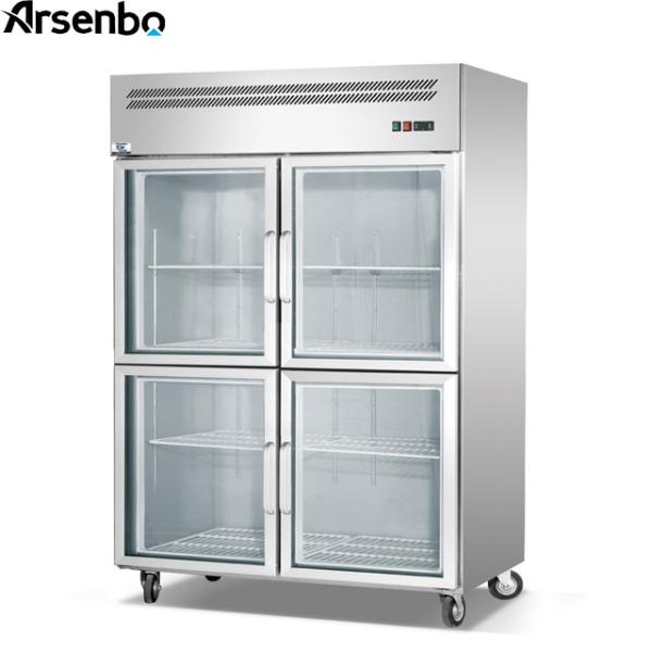 Quality SUS304 Odorless Kitchen Fridge Freezer Antiwear With Glass Door for sale