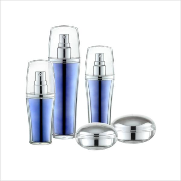 Oval Serum Cosmetic Lotion Bottle 30ml 60ml 100ml Skin Care Bottles With Clear Pump Cap