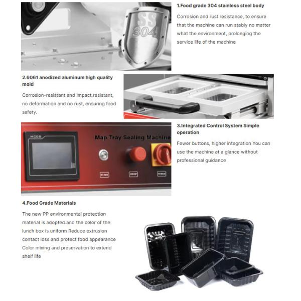 Precise Gas Atmosphere Control Automatic Map Tray Sealing Machine Fresh Whole Chicken Tray Packing Machine