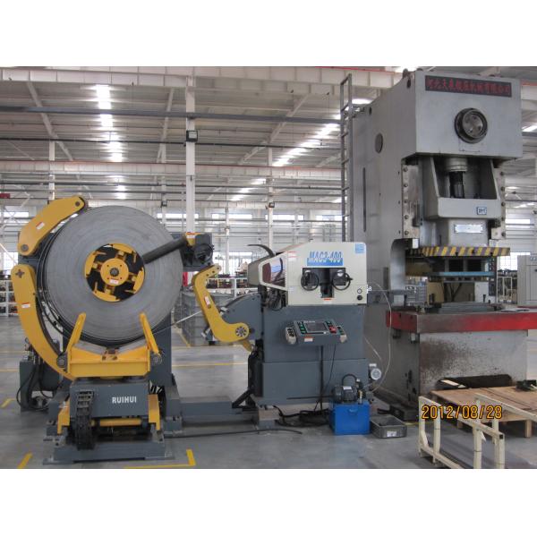 Metal Sheet Stamping Mandrel Expansion Decoiler Straightener Feeder Speed 16~24 M / Min