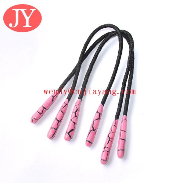 Jiayang aglet small rope dipped aglet injection pvc aglet TPU aglet string rope zipper puller BBP free zipper pull