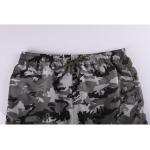 Olive Camouflage Mens Elastic Waist Board Shorts