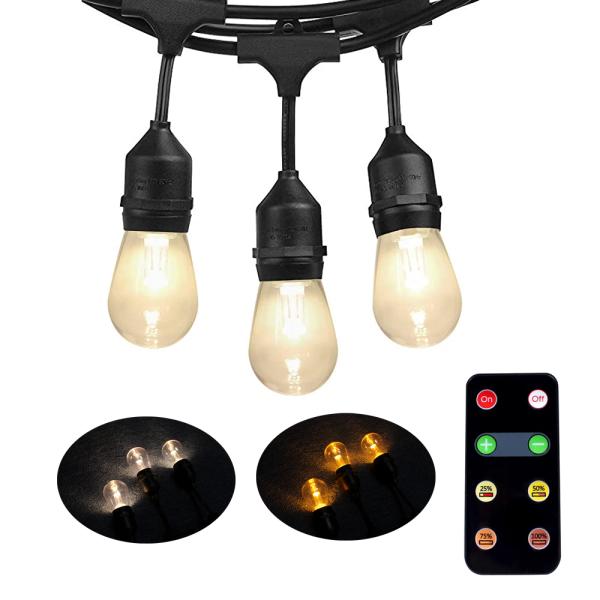 Dimmable Dual Color Temperature 2200K 3500K S14 LED Light Strings Retrospective Edison Remote Control Festival Lighting