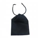 Cute Small Black Plastic Polyester Drawstring Bag Polyester Material Customzied