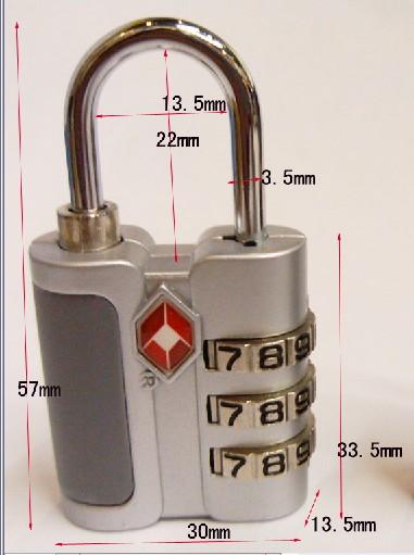 TSA 3-dial combination luggage lock