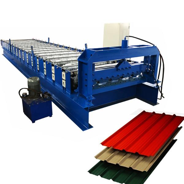 Quality 686 MM Width Trapezoidal Sheet Roll Forming Machine With Hydraulic Cutting for sale