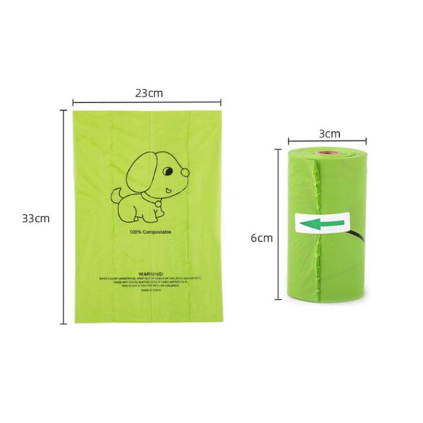 PLA Biodegradable Garbage Bag Fully Biodegradable Pet Waste Garbage Bag 23*33cm