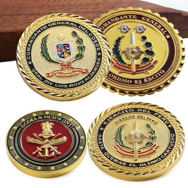 Zinc Alloy Challenge Coin Custom 2d 3D Gold Double Enamel Logo Souvenir Coin