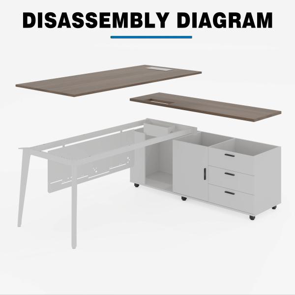Wood/Steel Commercial Manager Office Desk 1200-2000L*500-900W*750H Mm Ships Within 5-7 Business Days