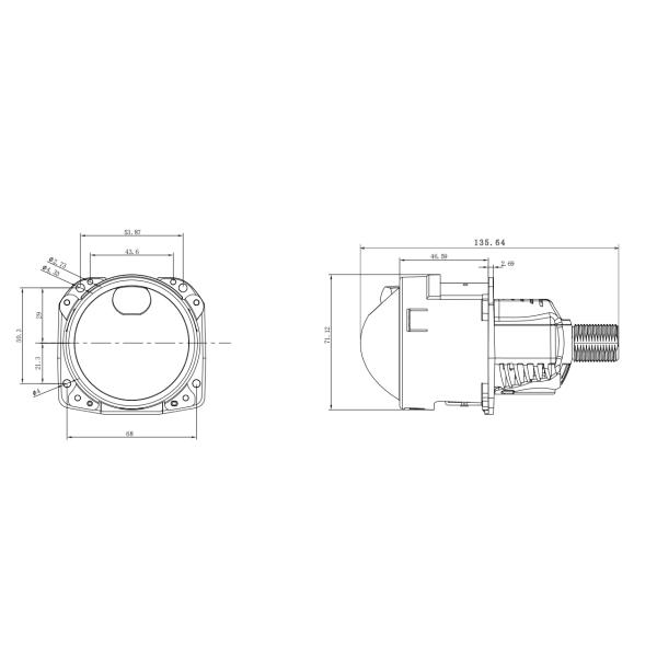 Cymauto Ty6-2 2.5inch Bi Projector Lens Short Size 12v High-end Texture Ultra Bright Projector Headlight RHD/LHD/flat